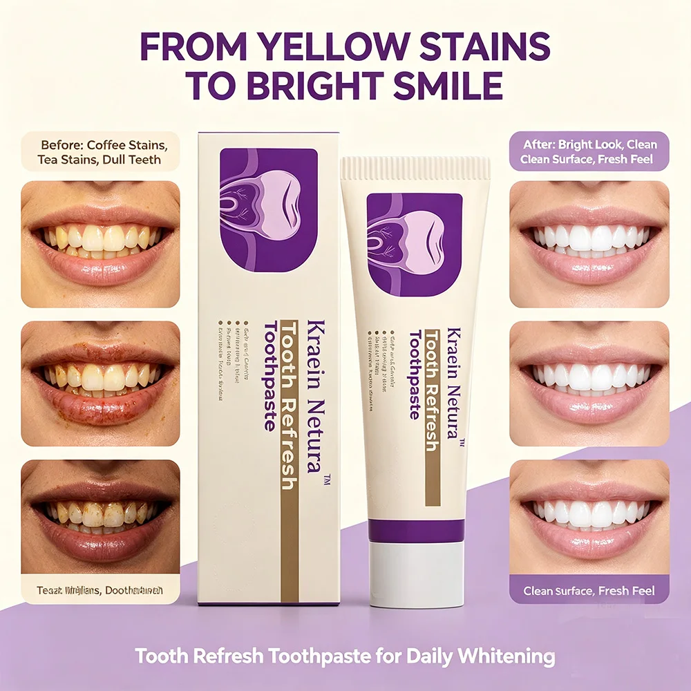 Tooth Refresh Toothpaste for Fresh Breath Prevent Tooth Loss with Natural Ingredients Gentle Care for Tooth Sensitivity Toothach