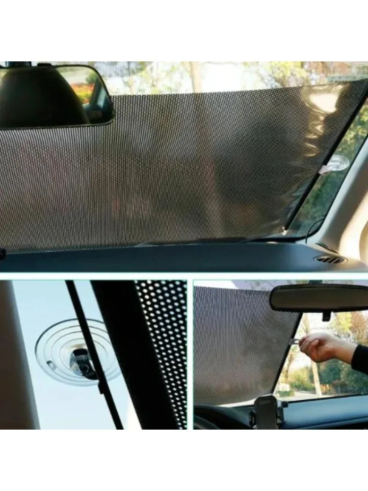 

2pc Sunshade, Retractable Window Sunshade, UV Resistant Heat Shield, Car Sunshade, Windshield Sunshade Accessories