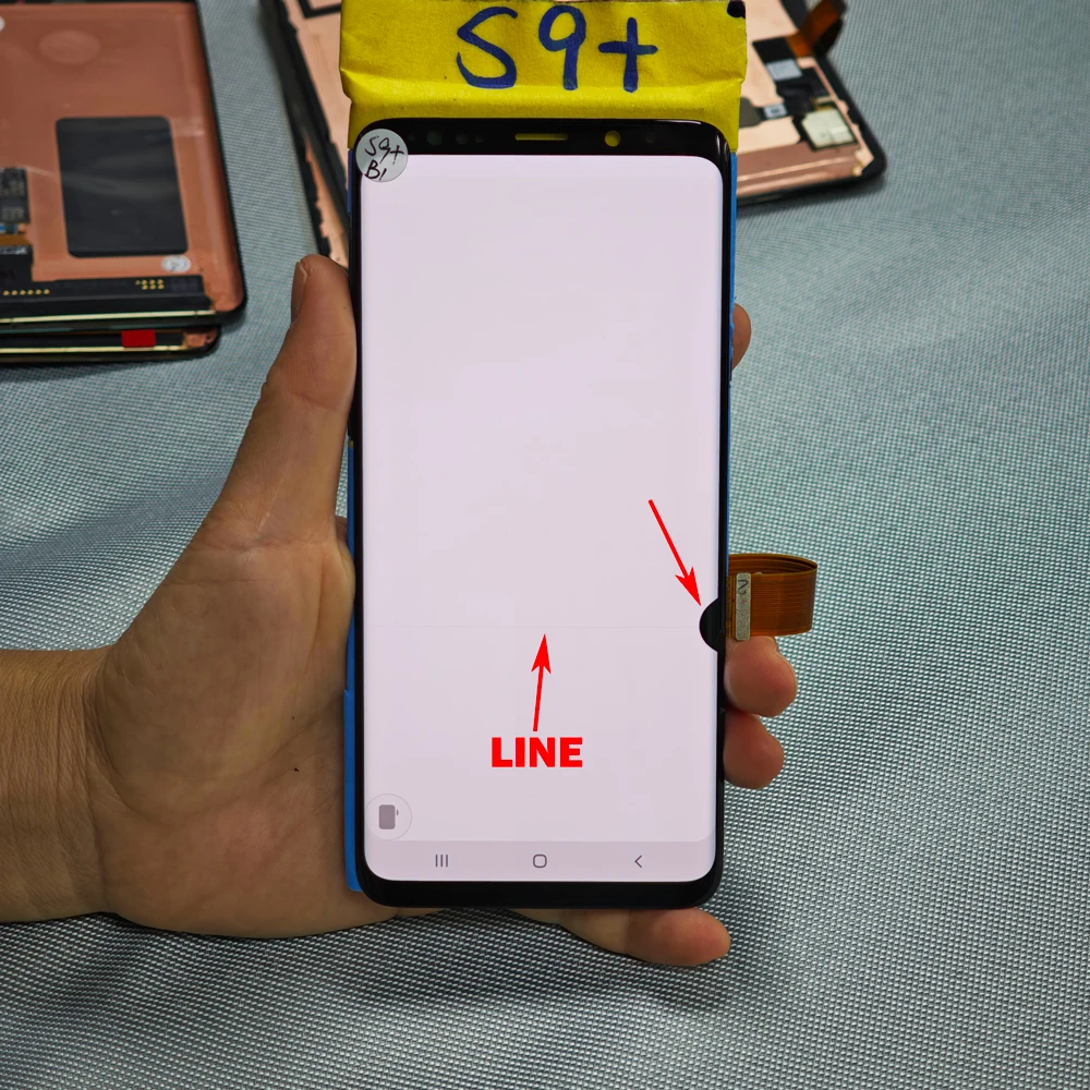 S9P Pulled Parts Super AMOLED Screen For Samsung Galaxy S9 Plus G965 Defective Display With Dot Line Burn In Tested Replacement image 3