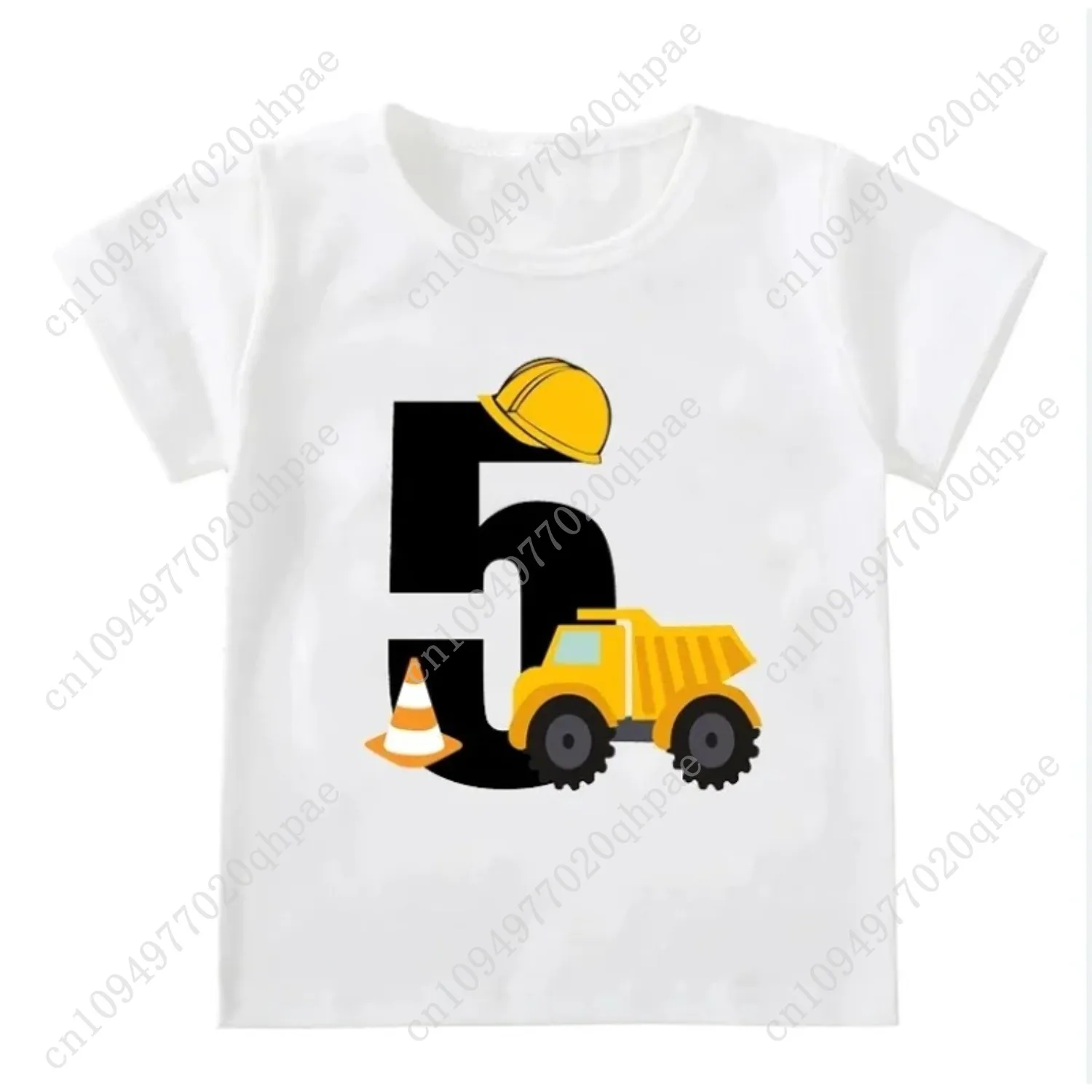 Divertenti bambini ragazzi T-shirt bambino manica corta carino escavatore top bambini moda maglietta 1-6 anni ragazzo costruzione compleanno camicie