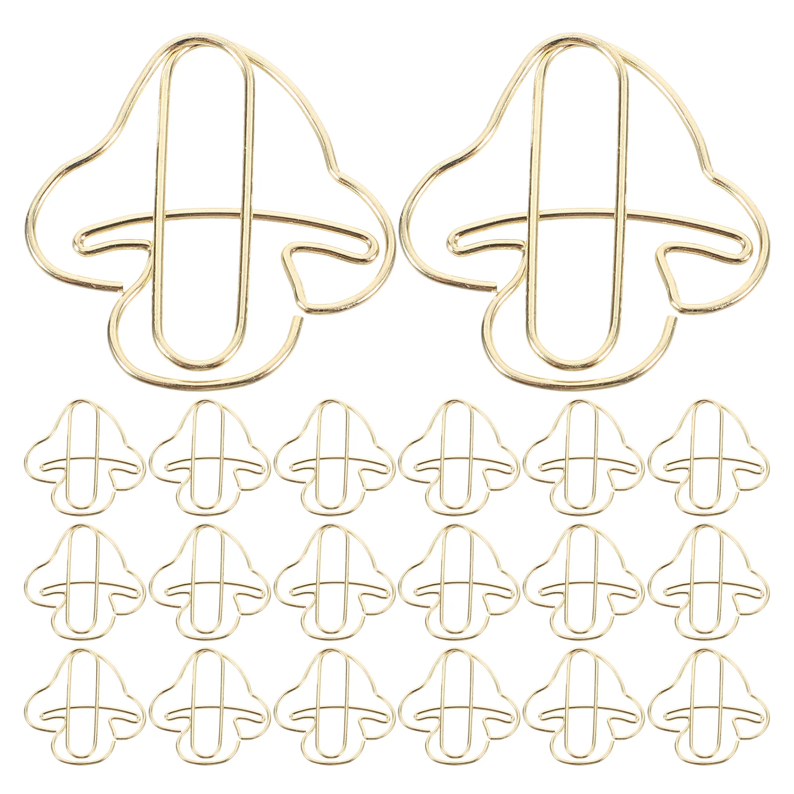 20 Pcs Mushroom Paper Clip Clips Desk Decorations Cute Iron Paperclips for Office