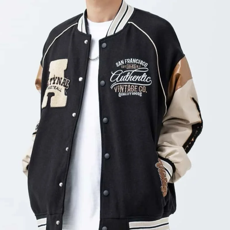 

COMXZ Baseball Jacket Men 2025 Embroidered Trendy Versatile Comfortable Breathable Stand Up Collar Jacket Outdoor Street Jacket