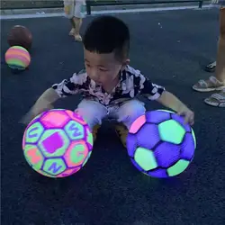 Bola Bouncy Luminosa Infantil, Luz Novidade, Inflável, Futebol, Basquete, Esportes ao ar livre, Brinquedo para Crianças, Presentes do jogo