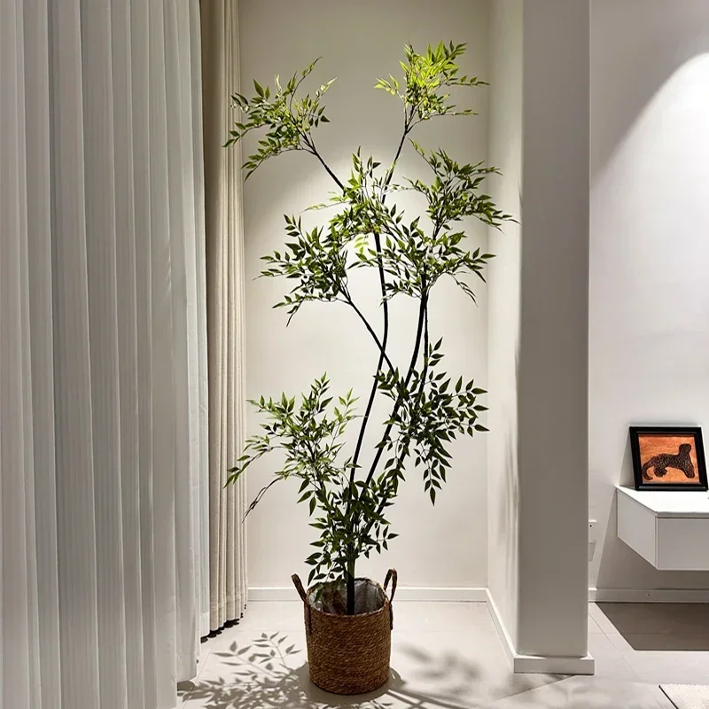 Nantian Bamboo Simulation Green Plant High-end Light Luxury Indoor Living Room Bionic Fake Plant Large Floor Potted Plant