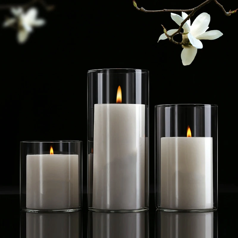 Glass Candle Holders Wedding Candle Holder Nordic  Party Home Decor Candelabra Centerpieces Candle Stand Bougie Mariage