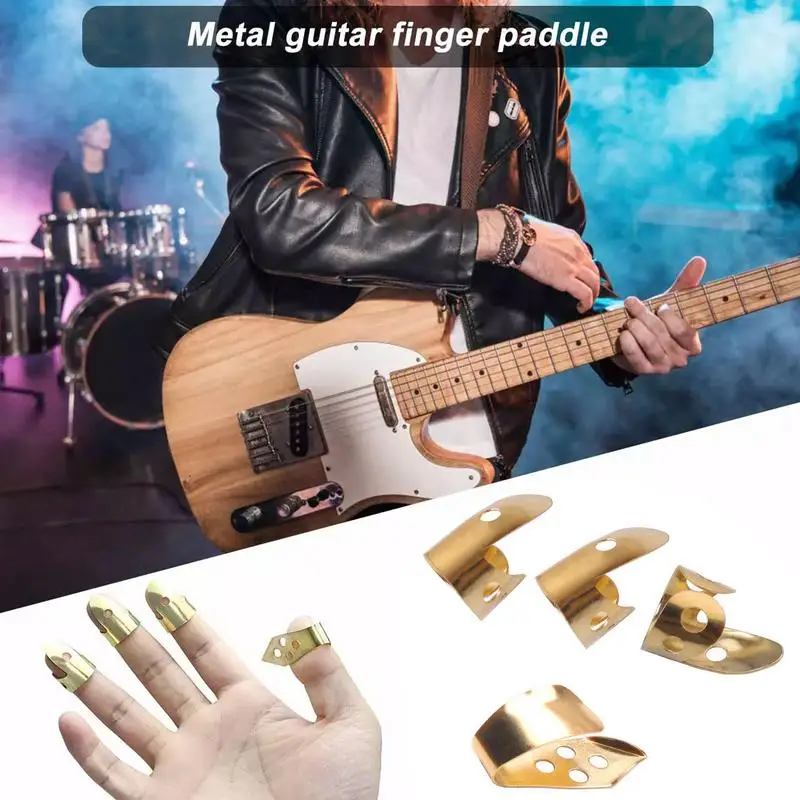 1 Set Guitar Picks 1 Thumb + 3 Finger Acoustic Nail Celluloid Jim Guitar Banjo Thumb Picks Plectrum For Guitar Accessories