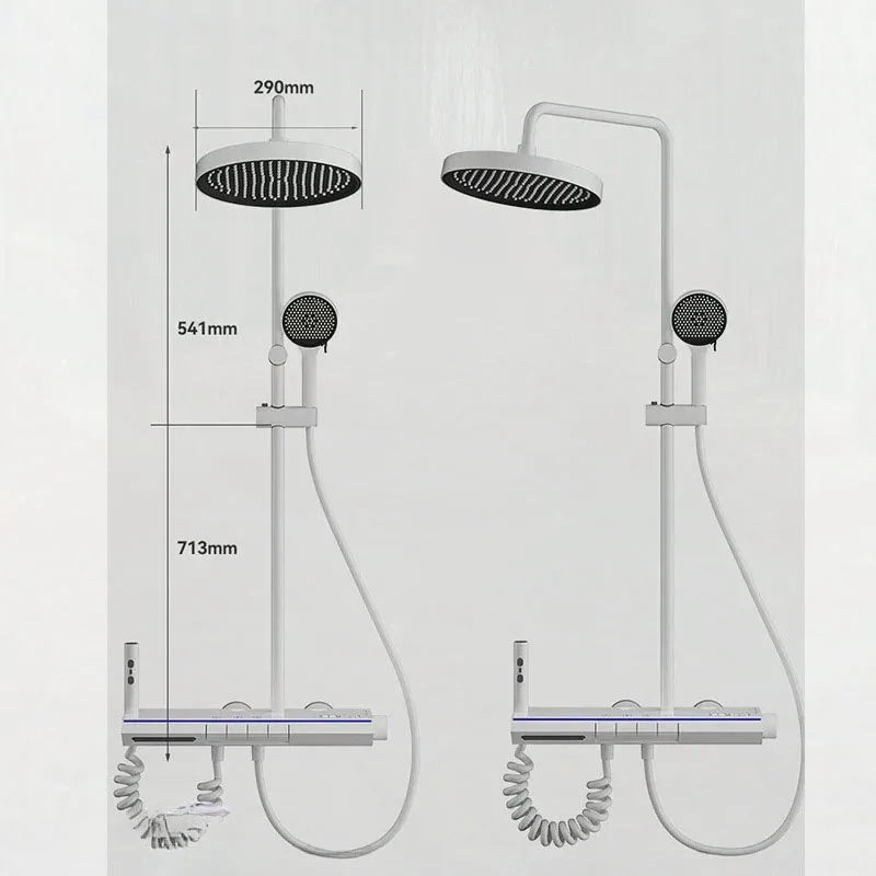 Imagem -05 - Sistema Termostático de Chuveiro com Display Digital Torneira de Parede para Banheiro Moderno Saída de Água de Vias Novo