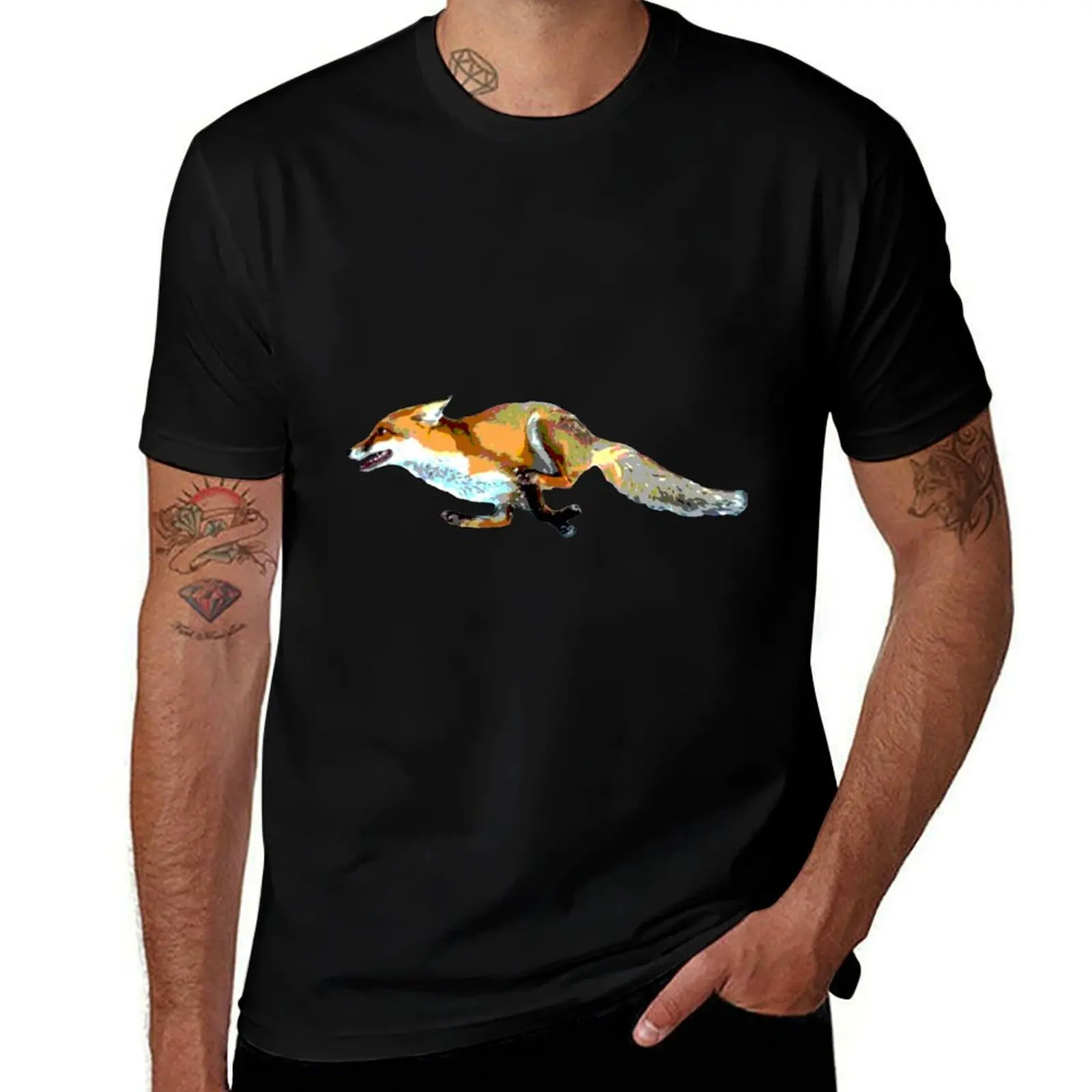 Foxes Hunting Hounds T-Shirt man t shirt cotton T-Shirt