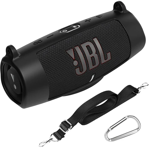 Imagen 1 del producto Nueva funda de Altavoz Bluetooth, funda de silicona suave con correa, mosquetón para JBL Charge 5, bolsa de Altavoz Bluetooth inalámbrico