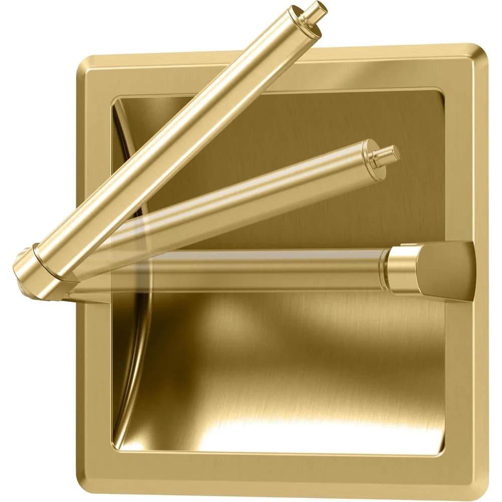 ที่ใส่กระดาษชำระแบบฝังผนัง 753 หมุนได้ ติดผนัง ที่ใส่กระดาษทิชชูโลหะแข็งแรงสำหรับห้องน้ำ มีจำหน่ายในสีทองเหลืองขัดเงา