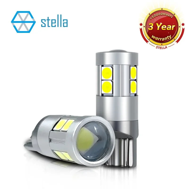 

Stella 2 шт. Светодиодные лампы T10 W5W 194 Ice для автомобилей Внутреннее освещение Автоаксессуары 12 В Белый для габаритных огней Лампа для чтения DRL