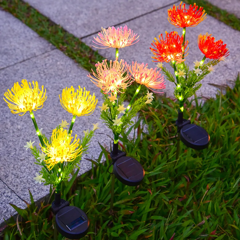 

Nice LED Solar Lawn Flower Light Outdoor Waterproof Stake Lamp Decorative Night Lights Firefly Sunflower Path Garden Patio Backy