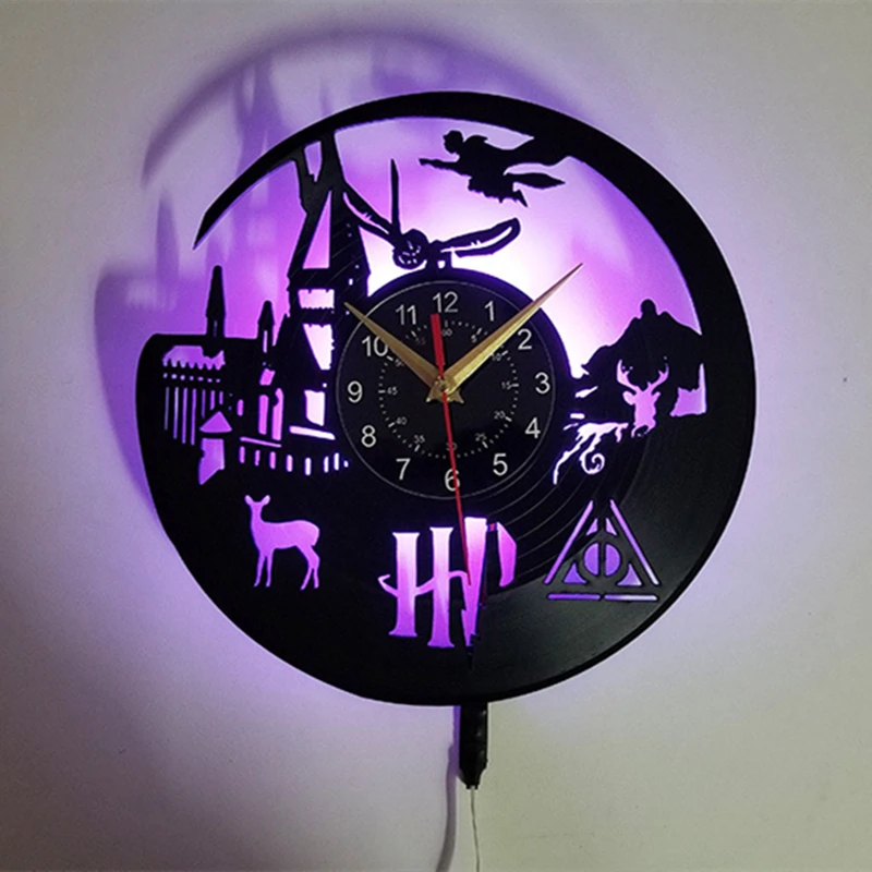 Hogwarts-Express Vinyl Record Wall Clock LED Light 12 \
