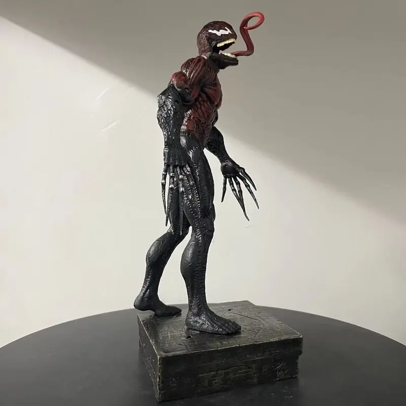 Venom symbiote 26cm figura de ação brinquedos com 2 cabeças substituíveis esculturas estátua de veneno modelo boneca ornamentos colecionáveis presente de natal