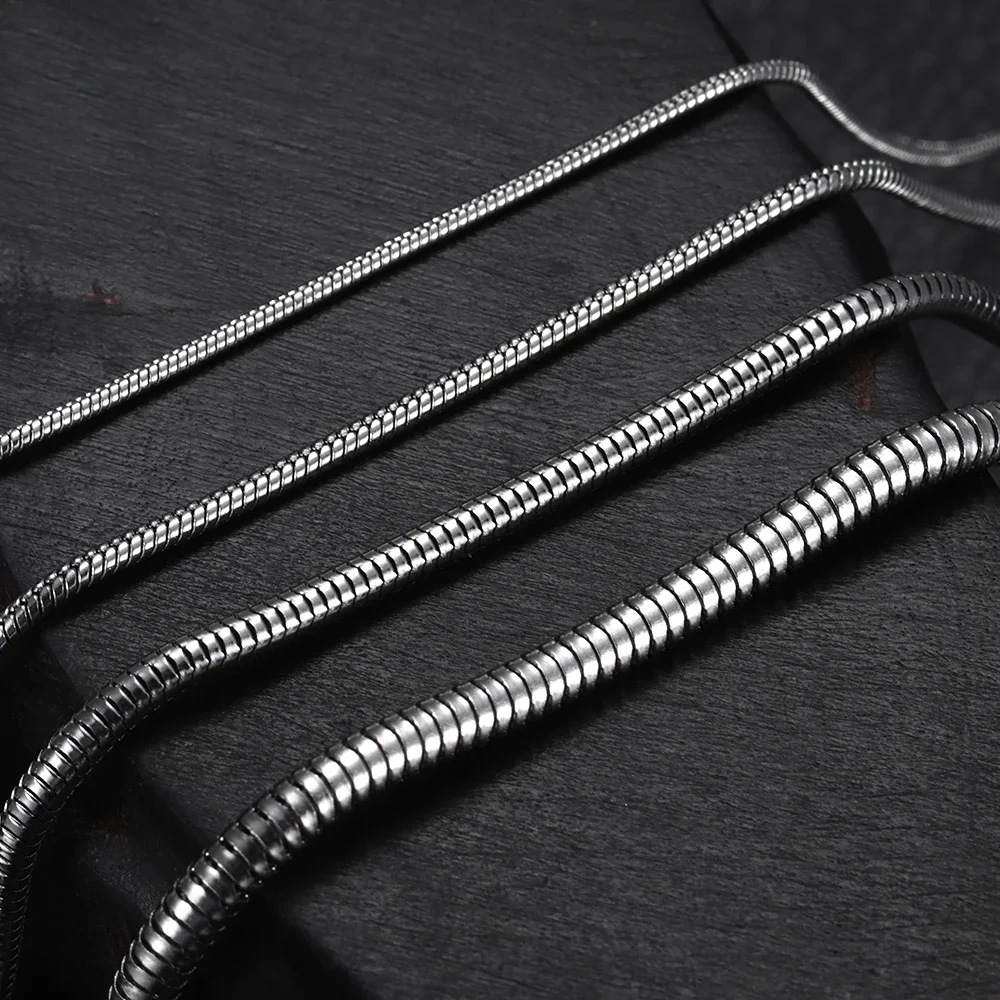 Stainless Steel Finished Chains Necklace Snake Chain with Lobster Clasp Steel Tone Men Jewelry Women DIY Accessories 1.2-3.2mm