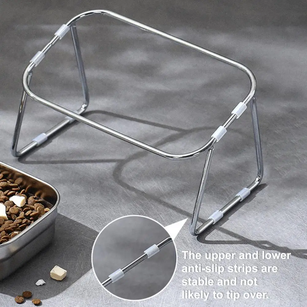 قدرة وعاء الحيوانات الأليفة الفولاذ المقاوم للصدأ أوعية الحيوانات الأليفة المرتفعة مع حامل عدم الانزلاق للكلاب القطط أطباق الطعام المائية مع القابلة للإزالة