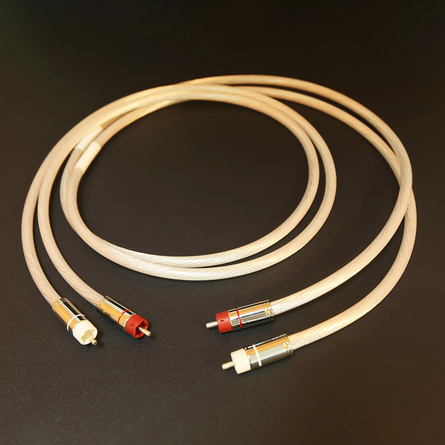 Pair OCC Silver Plated RCA Audio Interconnect Cable HiFi 2RCA to 2RCA Signal Wire Audiophile Grade Cord for Amplifier CD Player