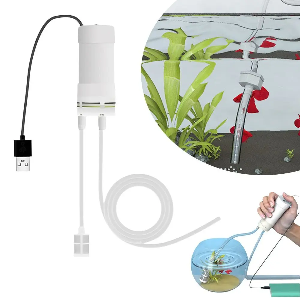 New USB Fish Tank Water Changer Mini 5V 2A Electric Suction Plus Drainer Aquarium Water Changing Tool