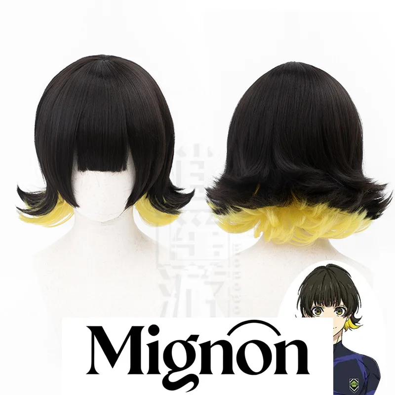 

Blue Lock Bachira Hyōma Cosplay Wig Flipped Up Two-tone Styling Halloween Gift