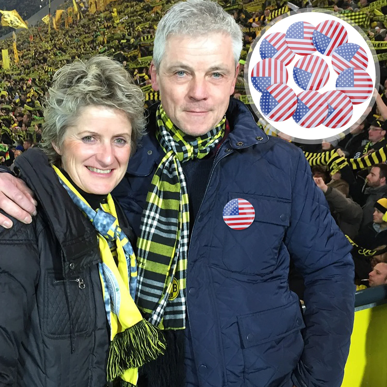 

10Pcs Usa Flag Metal Badge Patriotic Lapel Pin American Flag Brooch Pin Independence Day Badge Independence Day Decorations