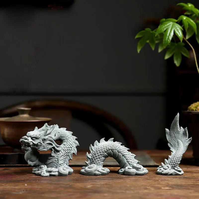 Aquarium Fish Tank Landscape Dragon Ornament Simulation Tenglong Qinglong Rockery Flowing Bonsai Micro Landscape DecorationZI862