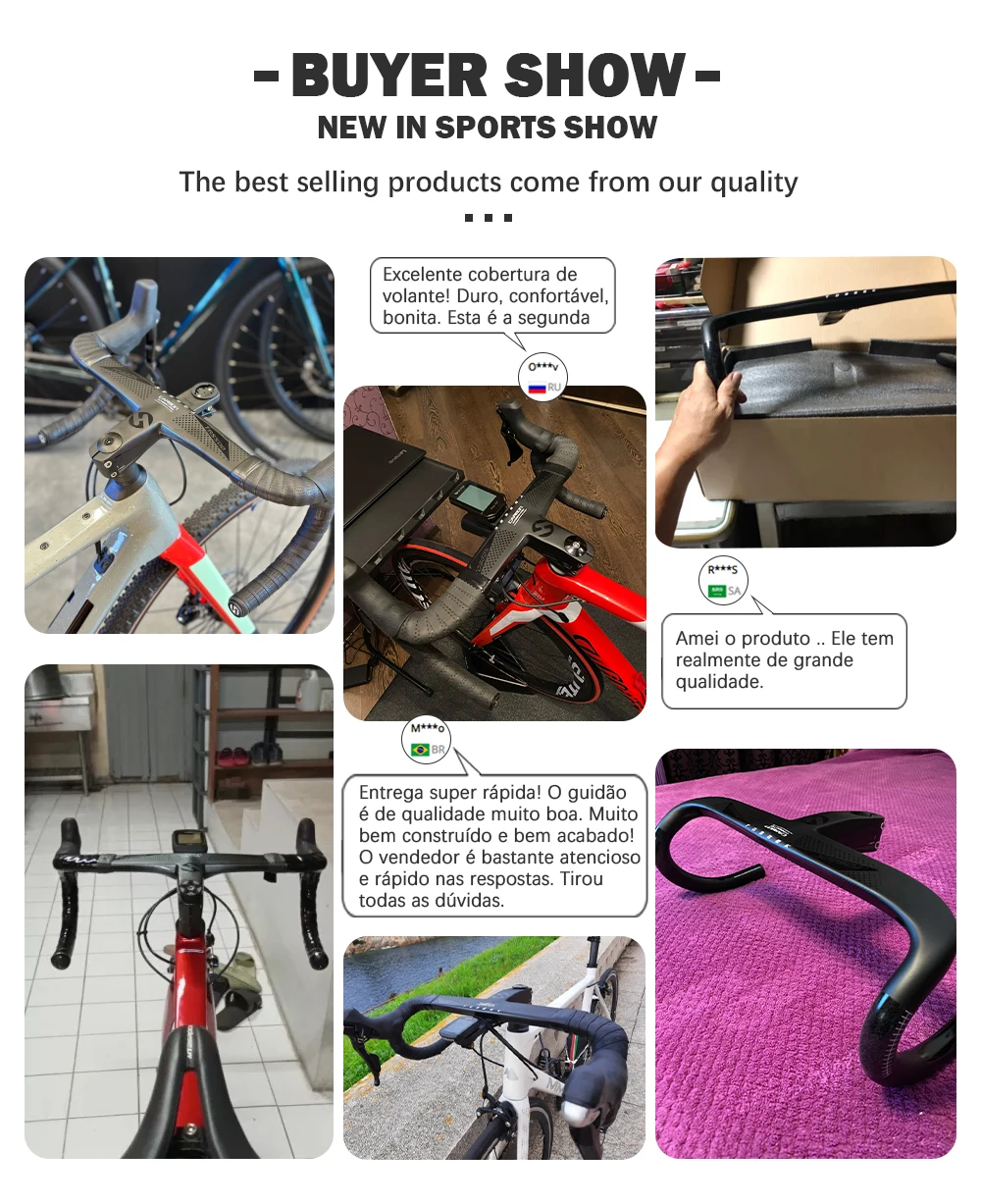 TOSEEK Fahrradlenker Drop Bar T800 Rennrad-Carbonlenker Integrierter Rennradlenker Gebogener Lenker Interne Kabelführung Fahrradteil – Detail 1