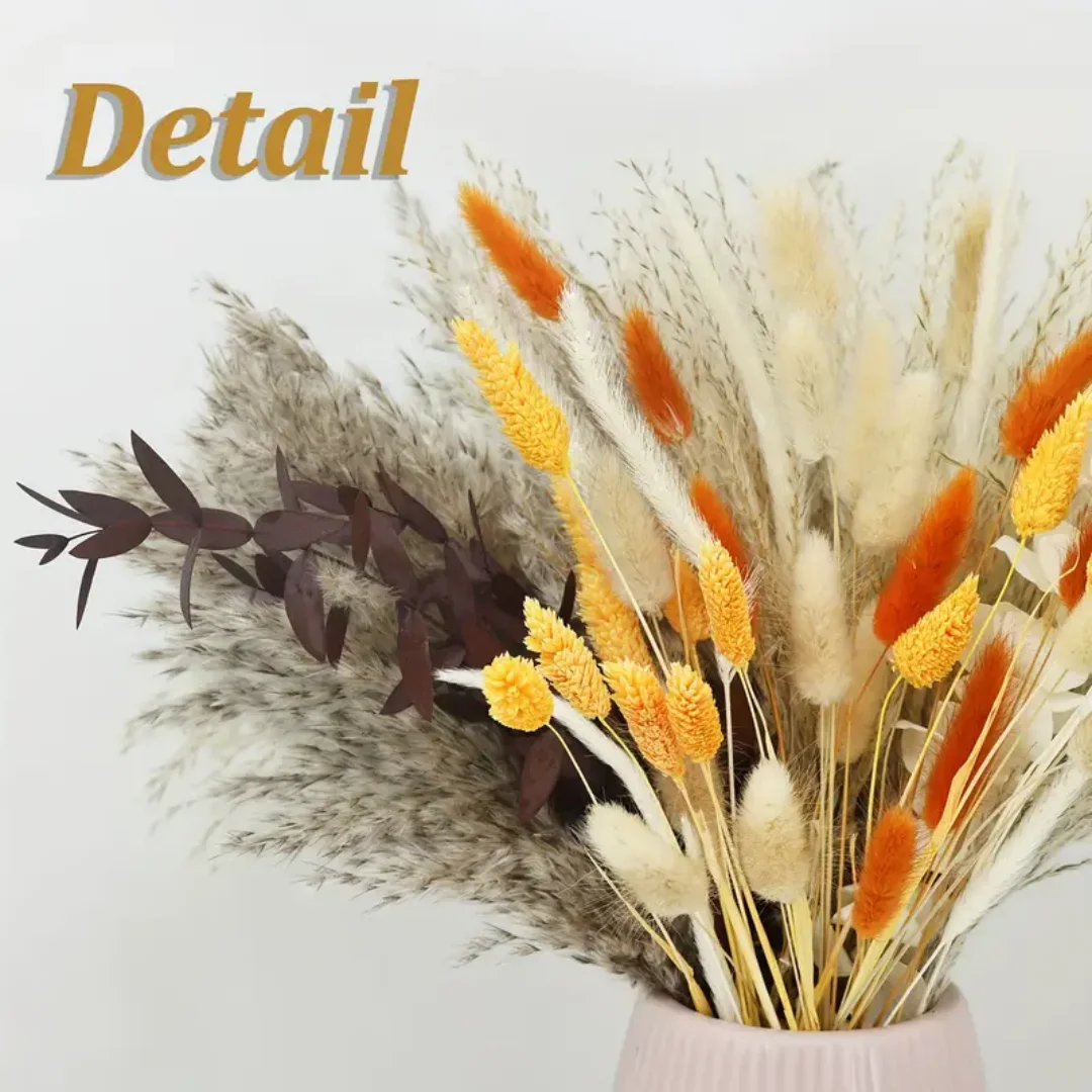 84 Pieces Fluffy Dried Reed Bouquet Bohemian Farmhouse Table Party Garden Home Decor Father's Day Wedding Birthday Arrangement