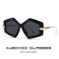 2025 Vintage Oversized Heterotypic Sunglasses Women Men Sun Glasses Luxury Brand Designer Popular Punk Big Frame Metal Shades