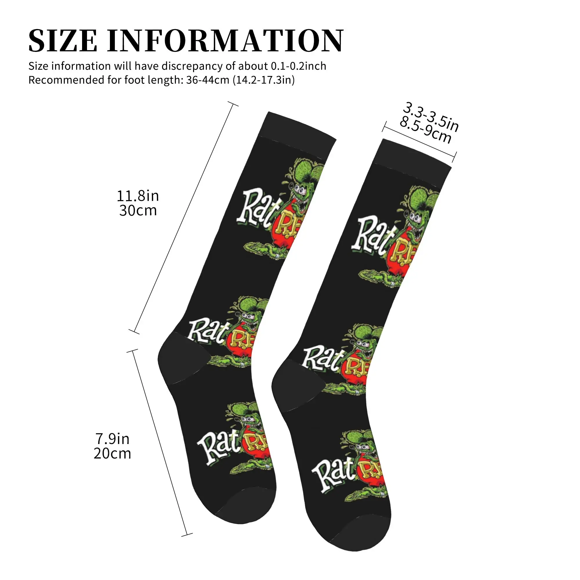 Cute Men's Rat Fink Animation Anime Cartoon Dress Socks Unisex Breathbale Warm 3D Printing  Sports Compression Socks view 4