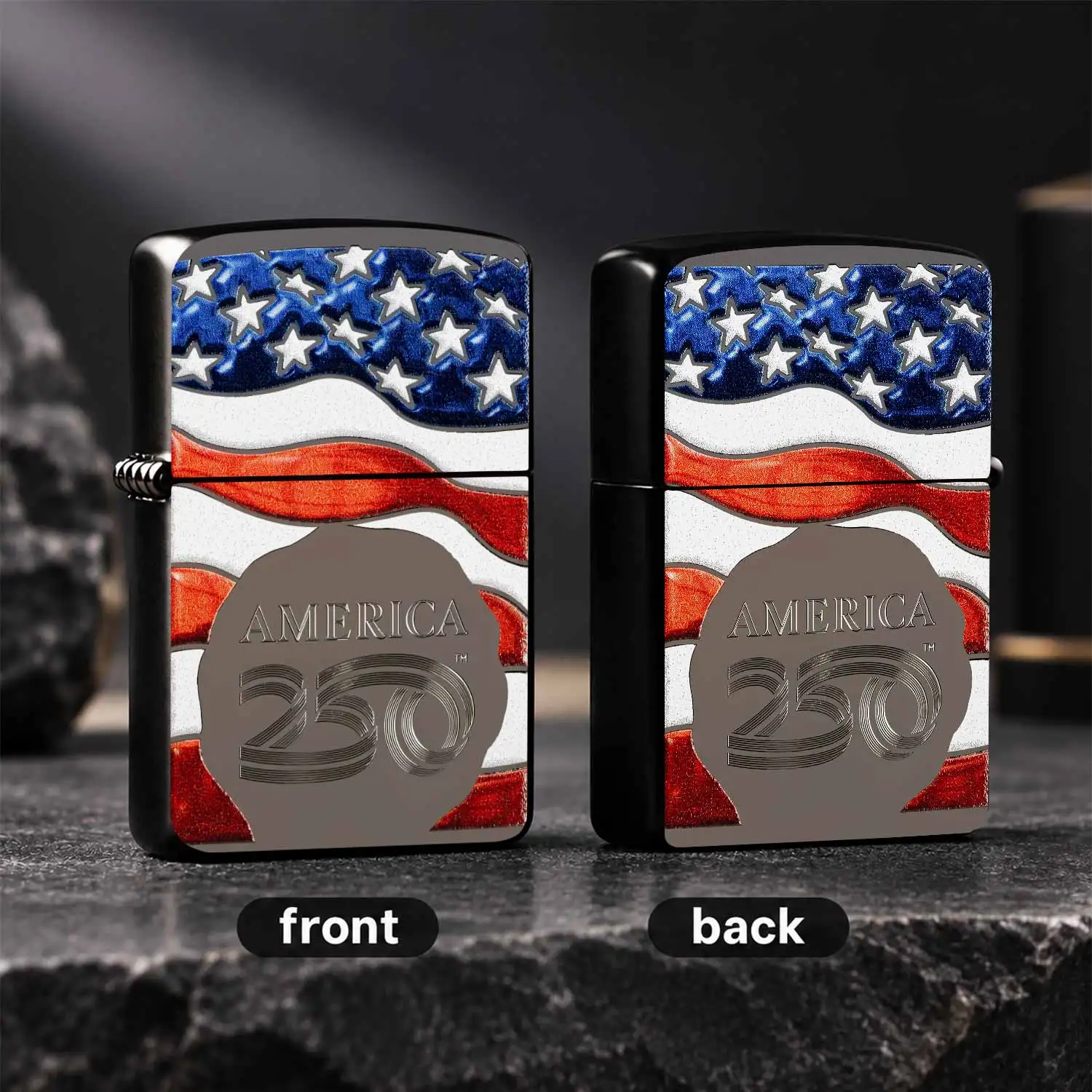 Vintage America 250Th Anniversary Lighter Patriotic Stars Stripes Themed Creative Portable Accessory Ideal For Daily Use Outdoor Activities Giftingfor Patriotic Enthusiasts And Commemoration Events A Humorous And Interesting Lighter