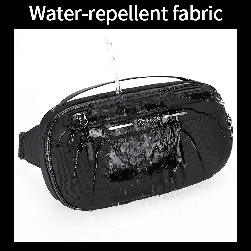 POSO Single Shoulder Crossbody Multifunction Digital Bag Multi-layer Waterproof Earphones Power Bank Men's Handheld Storage Bag