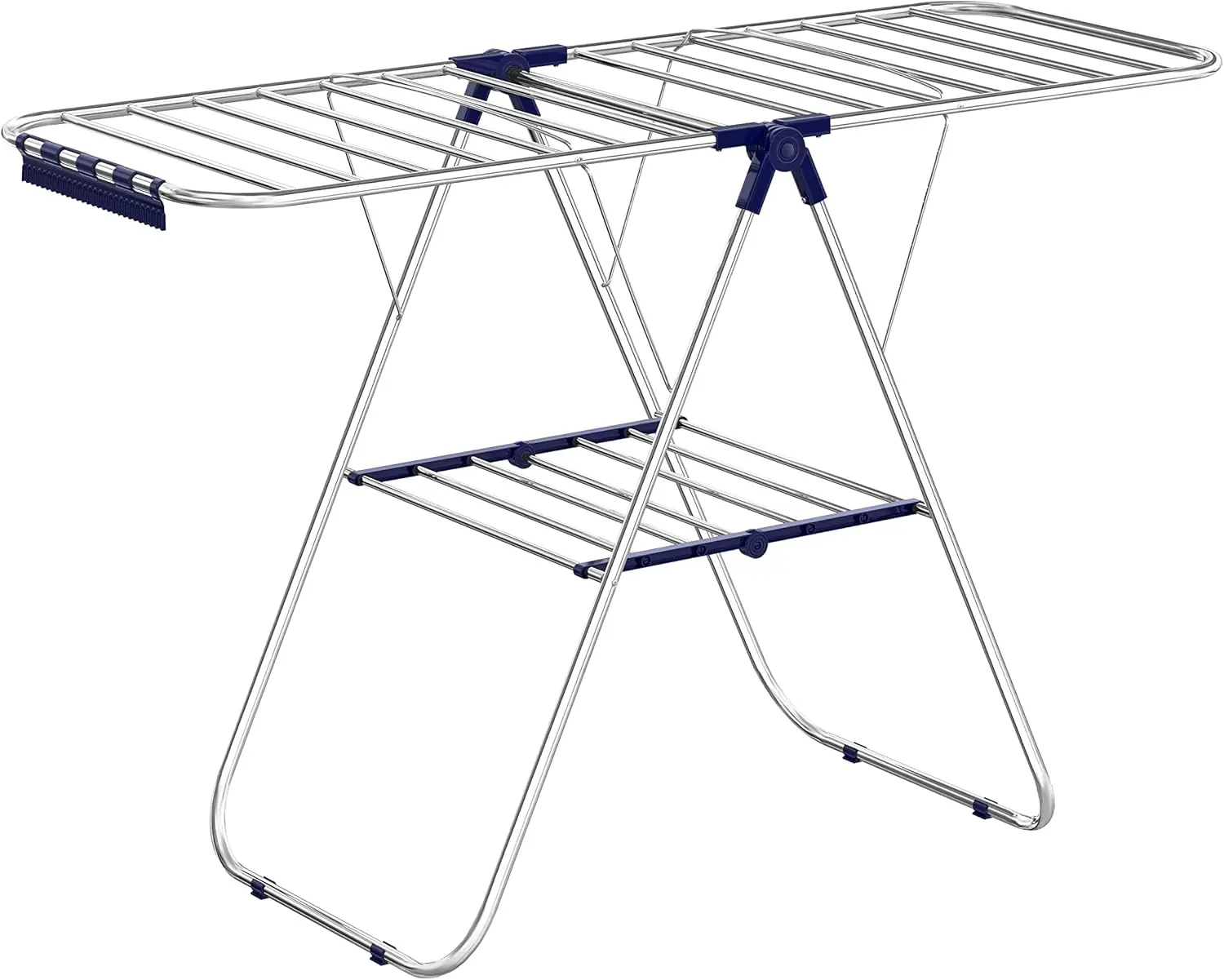 

Clothes Drying Rack, with Bonus Sock Clips, Stainless Steel Gullwing Space-Saving Laundry Rack, Foldable for Easy Storage