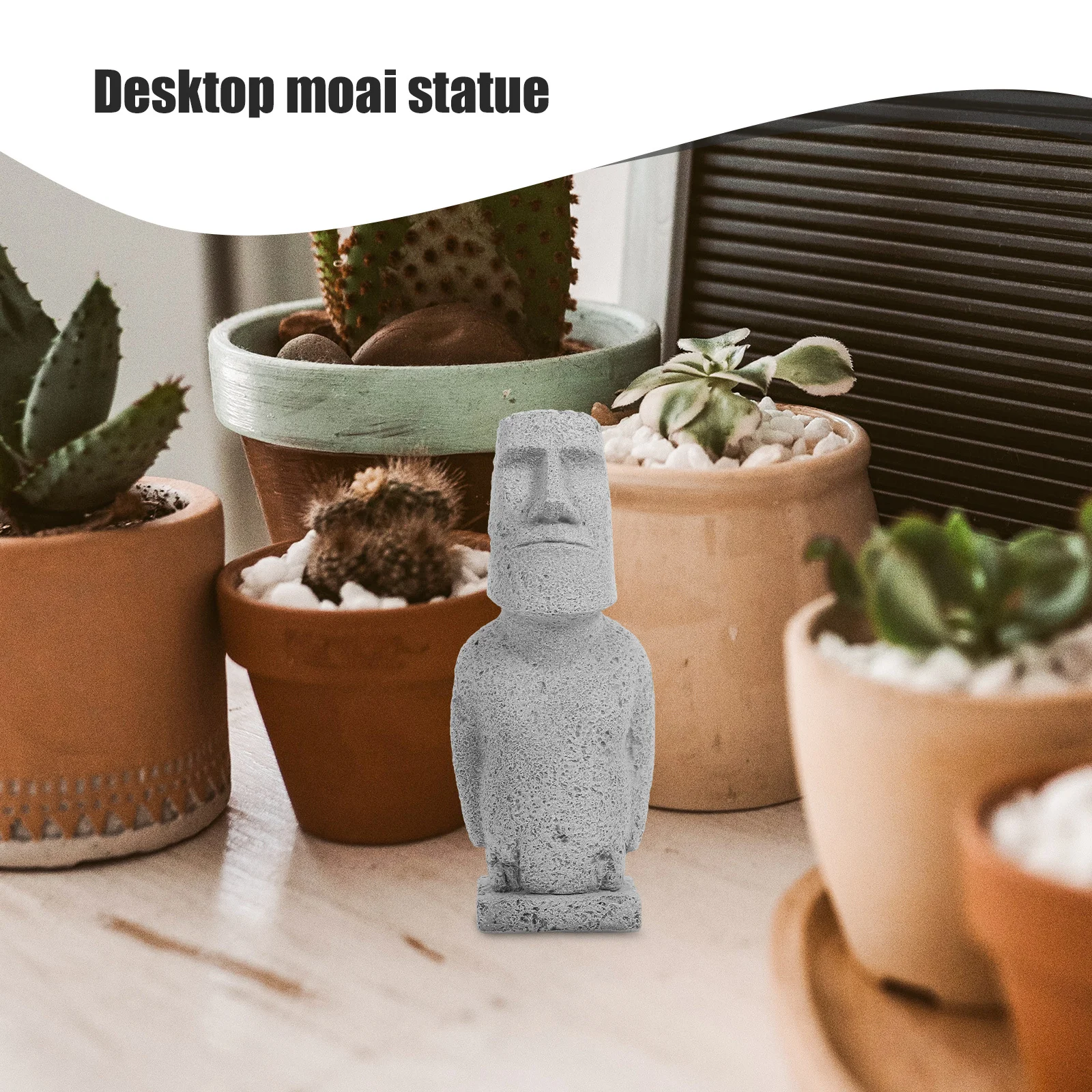 

Creative Sandstone Moai Statue Aquarium Decoration Fish Tank Ornament Small Mini Stone Sculpture Reusable Fish Shelter