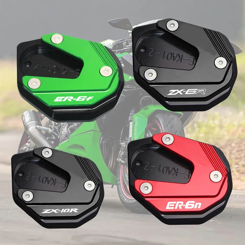 Para kawasaki ZX-6R ZX-10R ER-6N ER-6F er6f er6n zx6r zx10r er 6f/6n motocicleta cnc kickstand almofada pé suporte lateral extensão almofada