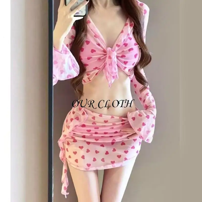 Bộ đồ tắm thời trang cho phụ nữ Halters đồ bơi với tay áo dài và váy bãi biển 4 chiếc Split Sut