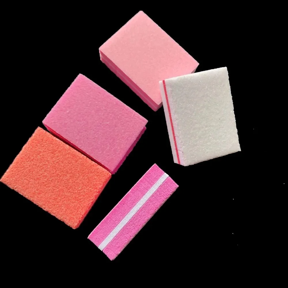 50 pcs random colour mini nail buffer block sponge block disposable nail file 100/180   manicure tool