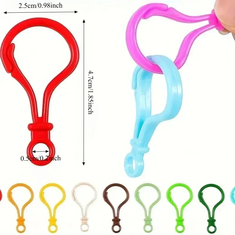 50pcs Plastic Lobster Clasp, Colorful Lanyard Clip and Hook Clasp, Mixed Color, Plastic Keychain Clip for DIY Key Ring view 3