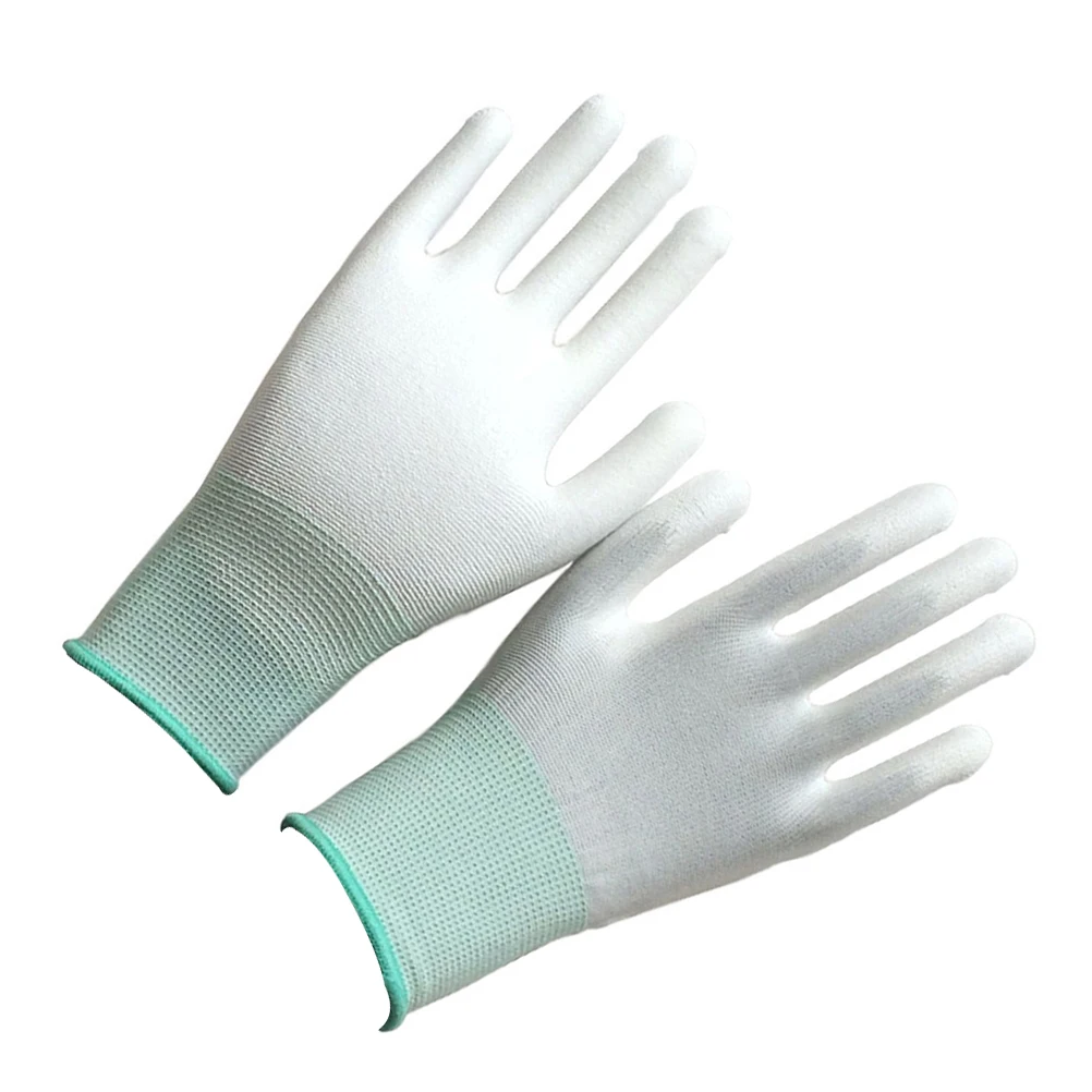 

6 Pairs White Waterproof Polyester Pu Dipped Gardening Gloves Dustproof Breathable Comfortable Flexible Grip Home Garden Tools