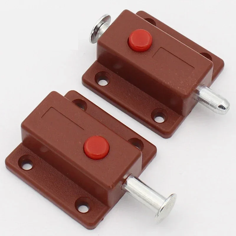 2pcs Window Cabinet Push Button Spring Load Automatic Door Bolt Latches Lock