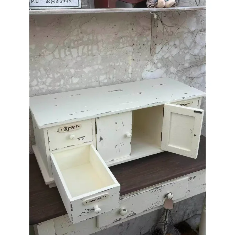 Solid wood storage cabinets, desktop long cabinets, old flower racks, second-hand display racks, storage cabinets