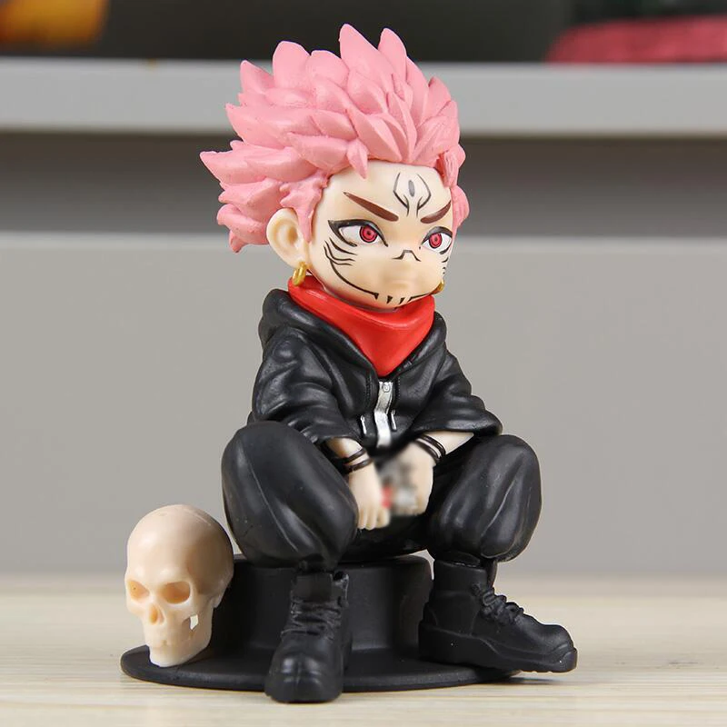 Anime Jujutsu Kaisen Itadori Yuji Figurine Q Version Ryomen Sukuna Figure Cartoon Yuji Statue PVC Collection Desktop Toys gift