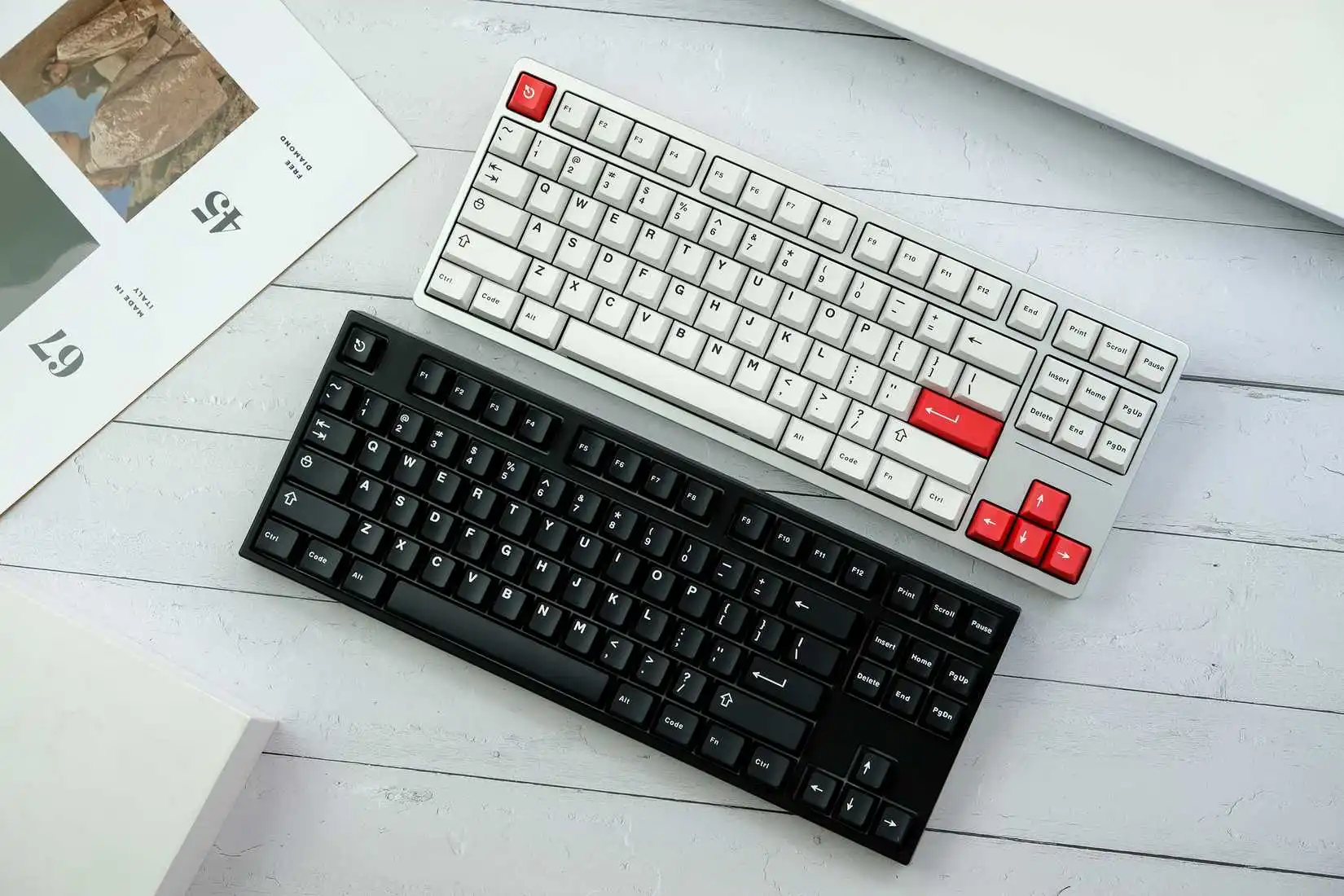 SA Height Two-color Three-dimensional DIY Opaque Mechanical Keyboard Replace Full Sets Keycaps (Cross Shaft）