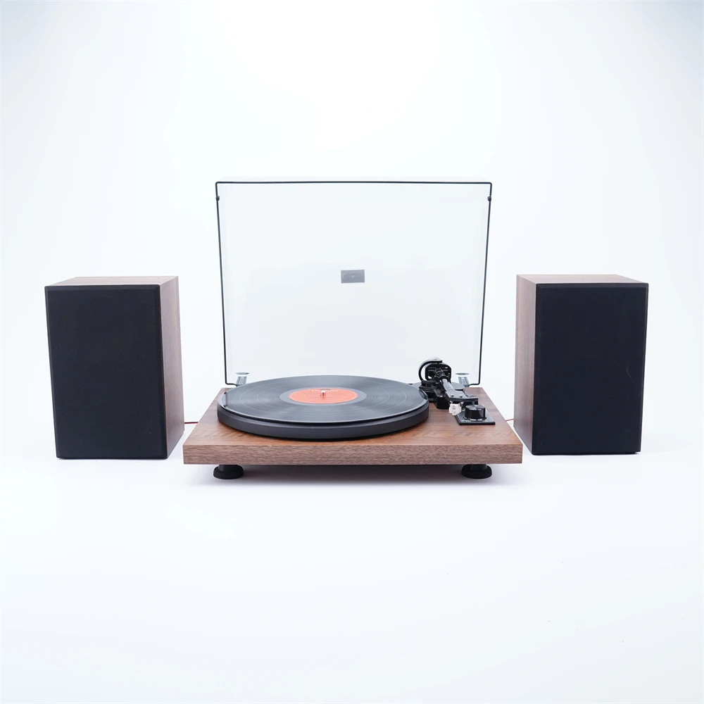 Portable HiFI LP Vinyl Player Vintage Turntable 3-Speed  Record Player with 2 Extenral Speaker