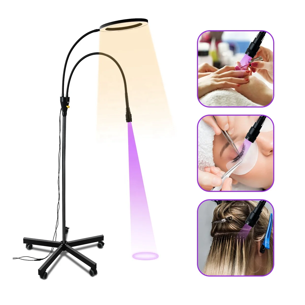 LED UV professional 2-in-1 eyelash lamp for eyelash beauty salon UV nail lamp