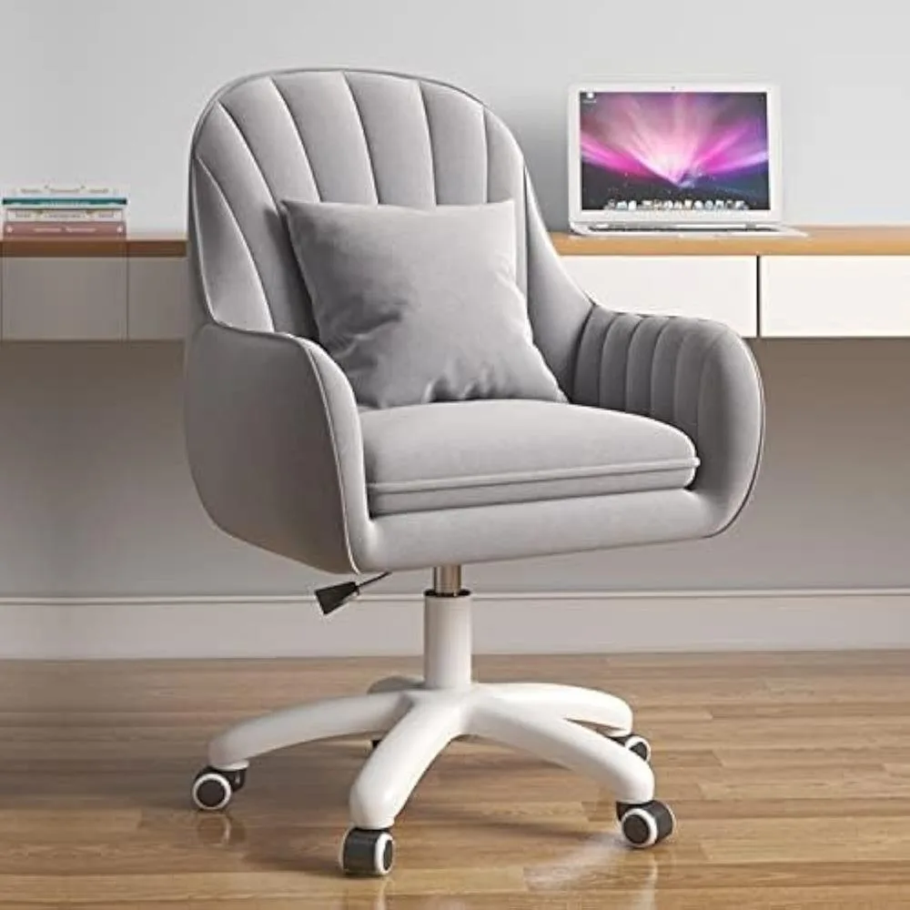 

Grey Adjustable Swivel Ergonomic Office Chair with 360° Rotation for Home and Makeup Use