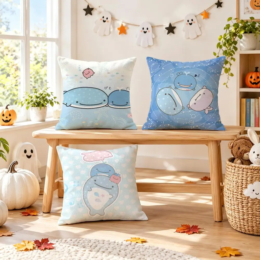comic JinbeSan Cushion Cover Pillow Short Plush Pillow Comfortable and Fresh Style for Living Room Bedroom Gift