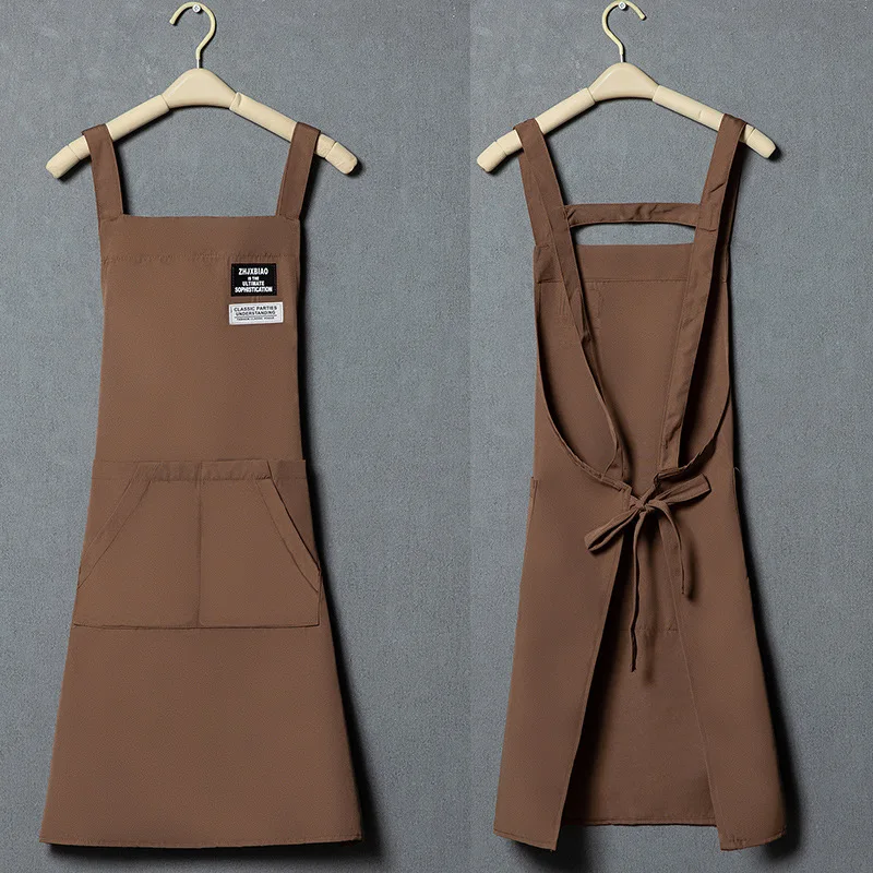 

New Arrival Waterproof Work Apron For Female Chefs Customizable Logo Printing Highquality Canvas Material Durable Design