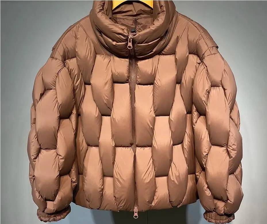 

Bla High Collar Warm Puffer Bubble Jaet Loose Fit Street Sle Cotton Fill Regular Length for Men Summer 2024
