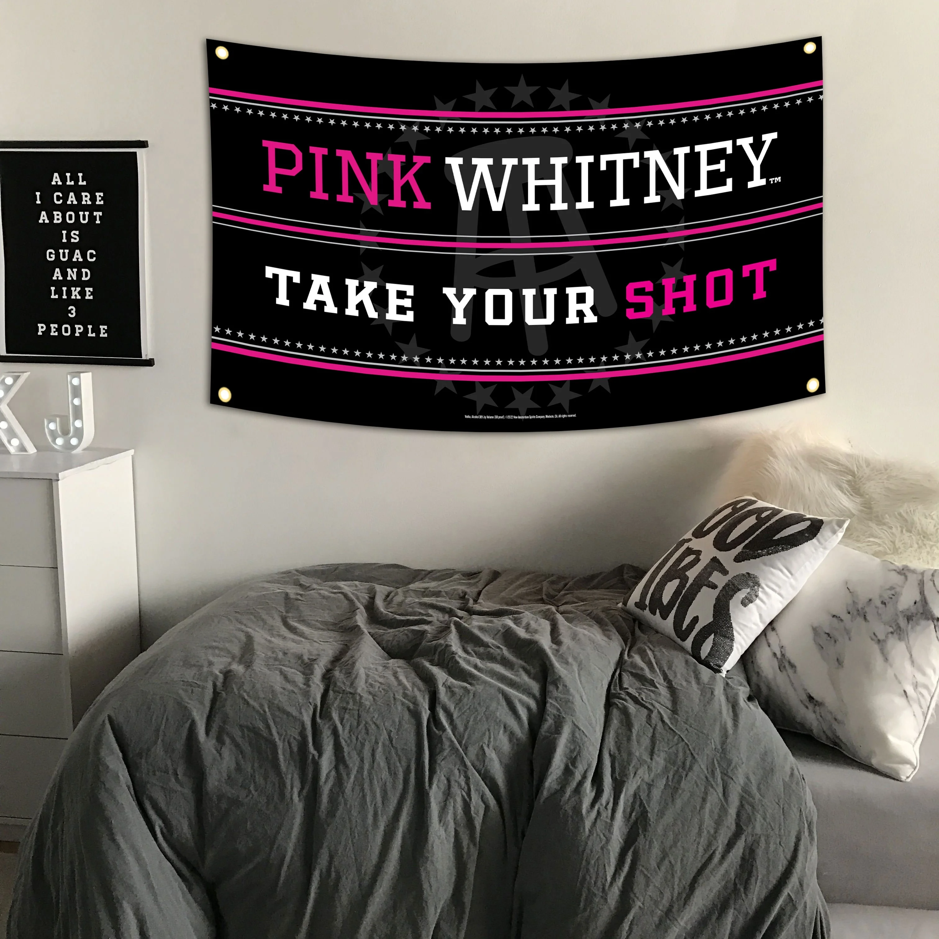 A Bold and Eye-Catching Wall Tapestry: Elevate Your Space with This Striking Design Featuring the Phrase 