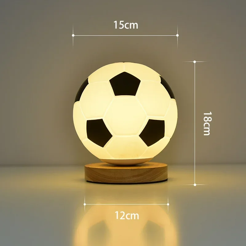 LED Football Lamp Soccer Desk Light Dimmable Triclored or RGB USB Rechargeable or USB Plug-in Lamp for Room Decor Night Light